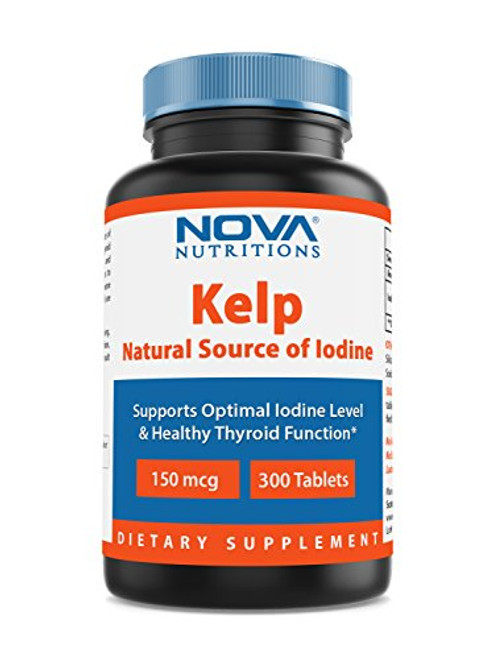 Nova Nutritions Kelp supplement 150 mcg 300 Tablets - A Natural source of Iodine Nova Nutritions Kelp supplement 150 mcg 300 Tablets - A Natural source of Iodine