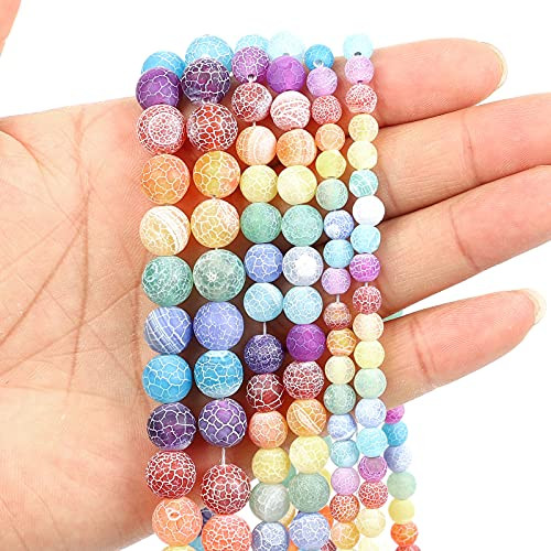 38pcs 10mm Matte Seven Chakela Natural Stone Beads -Unpolished Gemstone Gem Strand -Round Loose Beads for Jewelry Making-Energy Stone Healing Power-DIY Making