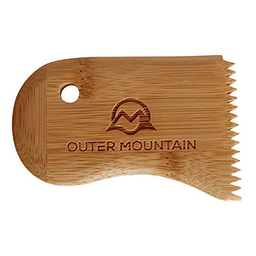 Outer Mountain Surfboard Wax Comb - Bamboo Surfboard Wax Scraper and Surf Wax Remover