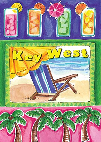 Toland Home Garden Four Palms Key West 28 x 40 Inch Decorative Regional Florida Tropical Summer Beach Cocktail House Flag