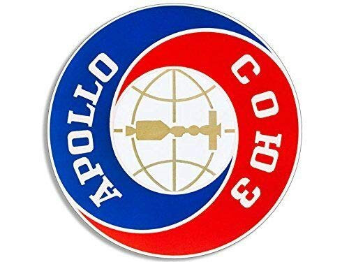 JR Studio 4x4 inch Round Vintage Apollo Soyuz Test Project Seal Sticker - NASA Logo Space Vinyl Decal Sticker Car Waterproof Car Decal Bumper Sticker