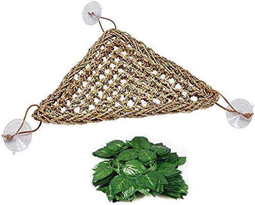Hamiledyi Bearded Dragon Hammock-Reptile Carpet Mat Lizard Hammock Swing Jungle Vines-Hanging Lounger Bed Toy Reptile Decor for Climbing Lizard-Turtles-Snakes-Bearded Dragon-Iguana Supplies