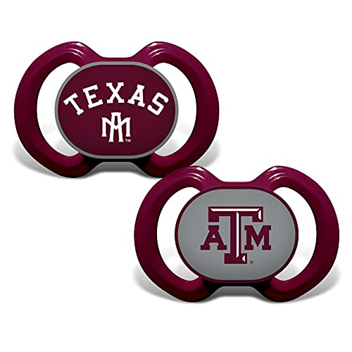 MasterPieces Baby Fanatic NCAA Texas A and M Aggies 2-Pack Pacifiers- One Size- Team Color MasterPieces Baby Fanatic NCAA Texas A and M Aggies 2-Pack Pacifiers- One Size- Team Color