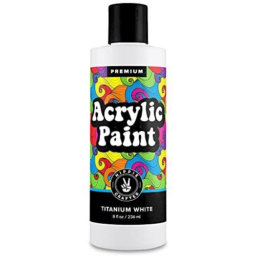 White Acrylic Paint Premium Colors Paint Acrylic - Art Paints for Canvas and Outdoor Painting 8oz 236ml Bottle Titanium White