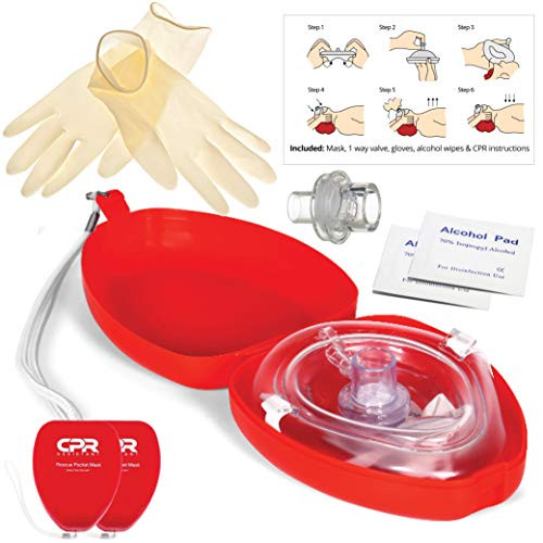 1 Adult/Child CPR Mask  and  Valve Pocket Resuscitator Kit by CPR Assistant -2 CPR Mask Kit-