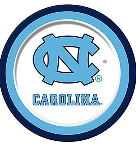 Shrunken Head Brand North Carolina Tar Heels Paper Plates -12 Count- UNC Fan Shop Game Day Tailgating Paper Plates