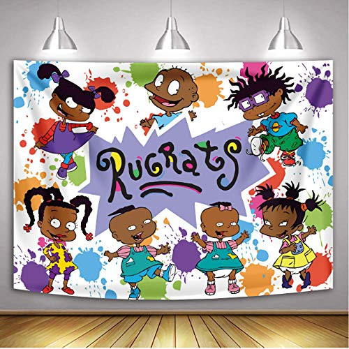 WTY Child Theme Backdrop Cartoon Graffiti Happy Birthday Party Decoration Photography Props Background Baby Shower Cake Table Studio Props Photo Banner -5x3FT - 1.5 x 0.9m --