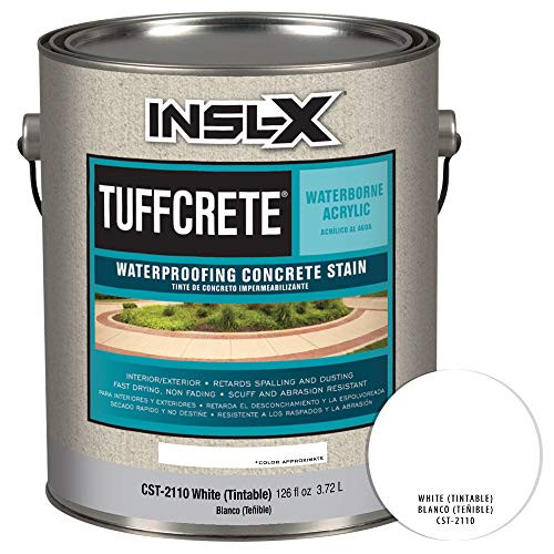 INSL-X CST211009A-01 TuffCrete Waterborne Acrylic Concrete Stain Paint, 1 Gallon, White