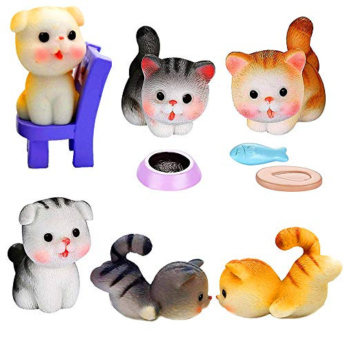 KUKIFUN 10Pcs Cute Cat Figurines- Lovely cat Figures Toy Set Mini Kitten Figure Collection Playset- Animal Cat Character Toys for Cake Topper- Plant- Automobile Decorations- Kitten Easter Eggs KUKIFUN 10Pcs Cute Cat Figurines- Lovely cat Figures Toy Set Mini Kitten Figure Collection Playset- Animal Cat Character Toys for Cake Topper- Plant- Automobile Decorations- Kitten Easter Eggs
