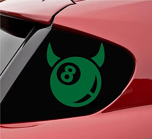 Slap-Art Eight Ball Devil Pool Vinyl Decal Sticker -Green-
