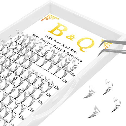 Premade Volume Fans Eyelash Extensions 4D 6D 7D 8D Short Stem Russian Volumes Lashes Extensions Fans 0.07/0.10 mm C/D Curl Lashes Extension -6D-D-0.10- 17 mm-