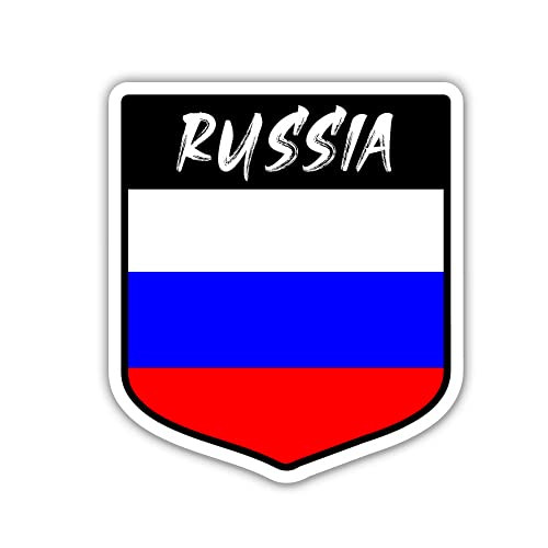 Squiddy Russia Russian Flag Shield - Vinyl Sticker Decal for Phone- Laptop- Water Bottle -3" high-