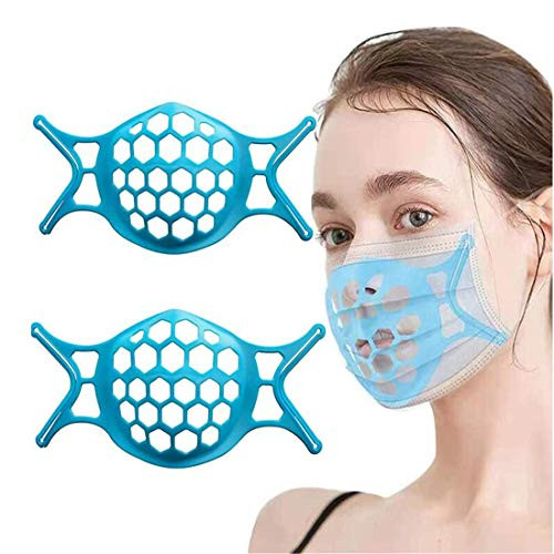 Silicone 3D Face Mask Bracket-Upgrade Face Mask Inner Support Frame-Mask Bracket Internal Support Frame for Lipstick Keep Fabric off Mouth -white 3pcs-