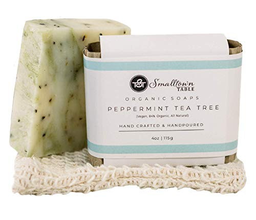 Peppermint Tea Tree Soap Bar - All Natural Hand and Body Soap Bars -Cajeput - TeaTree - Peppermint Essential Oils