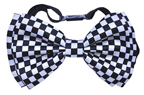 Morris Costumes Bow Tie White/Black Check
