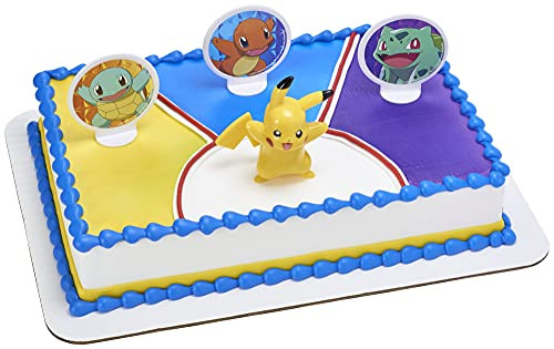 Decopac Pokemon Light Up Pikachu Cake Kit Decoration Original Version- 2.7" x 2.2" x .95"-count of 4