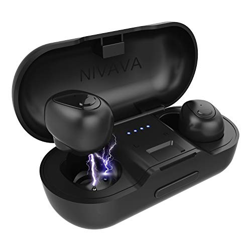 Nivava D9 True Wireless Earbuds, Bluetooth 5.0 Headphones, 3D Stereo Sound, IPX5 Waterproof in-Ear Wireless Sport Earphones Built-in Mic Headset for Running Sport with Charging Case Nivava D9 True Wireless Earbuds, Bluetooth 5.0 Headphones, 3D Stereo Sound, IPX5 Waterproof in-Ear Wireless Sport Earphones Built-in Mic Headset for Running Sport with Charging Case