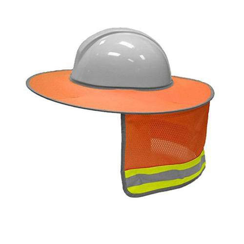 Construction Safety Hard Hat Neck Shield Helmet Sun Shade Reflective Stripe Kit -Orange-