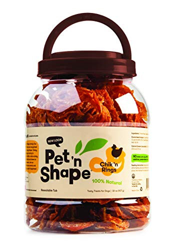 Pet 'N Shape - Chik 'N Rings - 100-Percent Natural Chicken Jerky Dog Treats Tub, 2-Pound