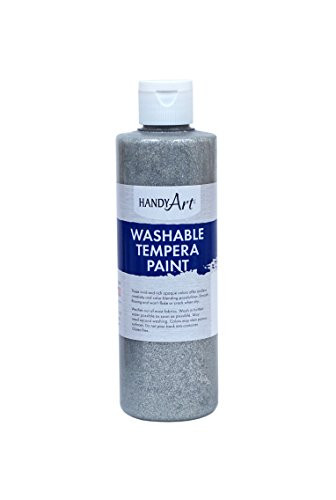 Handy Art Glitter Washable Paint 8 ounce- Silver