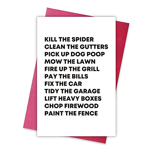 Unique Father's Day Card- To Do List Card- Thank You Card for Dad- Today Is Your Day of Rest