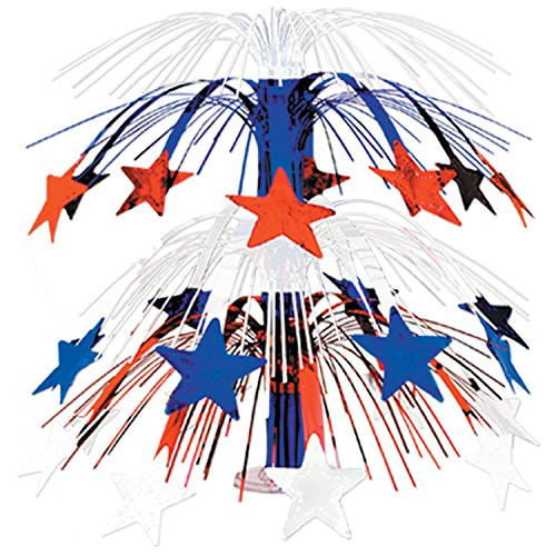 Beistle Red White Blue Star Cascade Centerpiece- 18-Inch