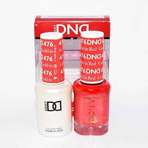 DND Soak Off Gel Polish Dual Matching Color Set 476- Gold in Red by DND Duo Gel by DND Duo Gel