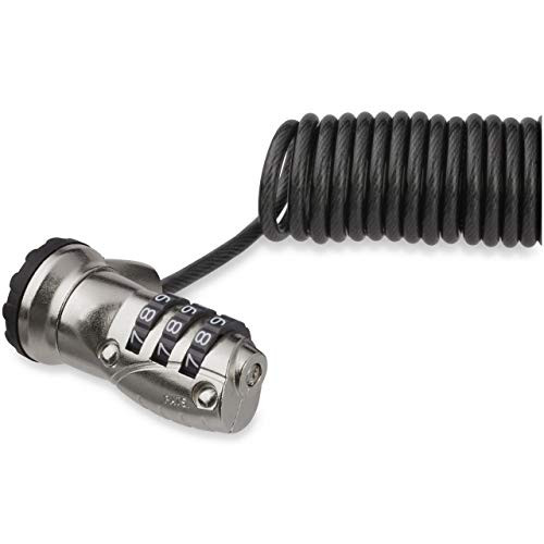 Laptop Cable Lock - with 6 Self-Coiling Cable - Portable 3-Digit Combination Laptop Lock - Laptop Security Locking Cable