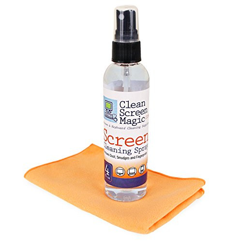 Screen Cleaner Spray - Safe for LCD  and  LED TV- Computer Monitor- Laptop- Tablet- Phone - Streak Free- Alcohol Free- Ammonia Free - Kit Includes 4oz Bottle with Premium Brushed Suede Cloth