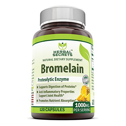 Herbal Secrets Bromelain 1000Mg Per Serving 120 Veggie Capsules -Non-GMO- - Anti-Inflammatory Properties- Supports Digestion Proteins and Joint Health* Herbal Secrets Bromelain 1000Mg Per Serving 120 Veggie Capsules -Non-GMO- - Anti-Inflammatory Properties- Supports Digestion Proteins and Joint Health*