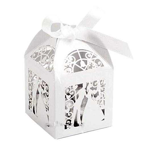 EXCEART 50pcs Wedding Favor Boxes Candy Gift Boxes for Wedding Birthday Baby Bridal Shower Party Favors Supplies