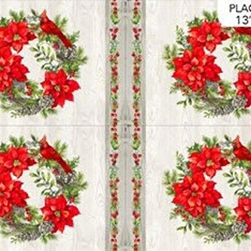 The Scarlet Feather Placemats 27" 43" Christmas Cotton Fabric by Northcott