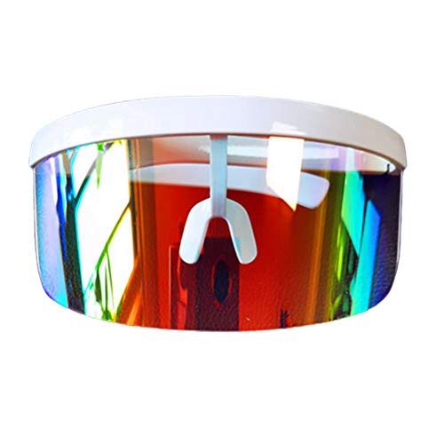 Futuristic Oversize Shield Visor-Unisex Shield Mirrored Lens Sunglasses-Anti-Voyeur Sunscreen Sun Visor for Adults