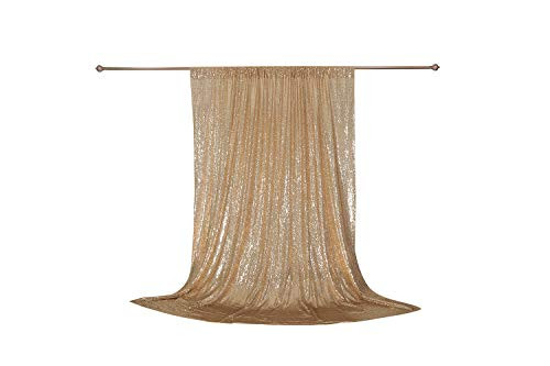 PartyDelight Light Gold 6ftx7ft Sequin Photography Backdrop, Sequin Photo Booth Backdrop, Light Gold Sequin Backdrop, Ceremony Backdrop, Wedding Backdrop, Photo Prop