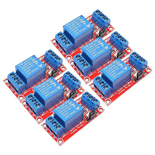 Naisde 1 Channel Relay Module Board 5V ABS Shield with Optocoupler Support High Low Level Trigger Power Supply Module 6PCS