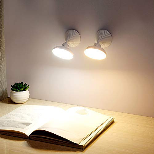 Aoile Motion Sensor Night Light USB Rechargeable LED Detachable Magnet Base Light 360Degree Rotating Human Body Induction Lamp for Closet Corridor Cabinet Stairs White Light 1w
