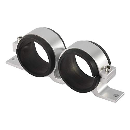 YaeMarine 56mm Dual Fuel Filter Pump Bracket Fuel Pump Mount Mounting Bracket Clamp Aluminum Alloy Car Fuel Pump Mounting Bracket