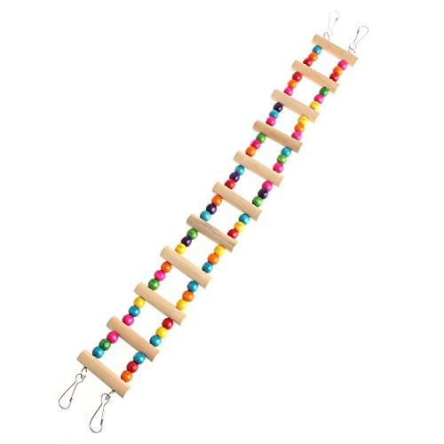 Taxiner Birds Swing Wooden Bridge Ladder Climb Cockatiel Parakeet Budgie Parrot Pet Toy