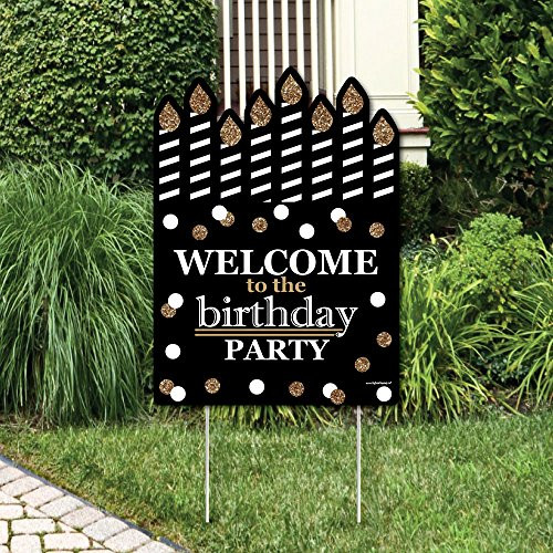 Big Dot of Happiness Adult Happy Birthday - Gold - Party Decorations - Birthday Party Welcome Yard Sign