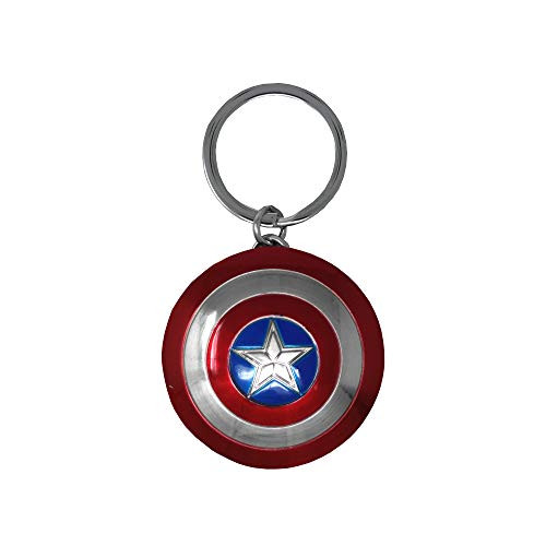 Marvel Colored Captain America Shield Pewter Keychain Novelty Key Chain Key Ring