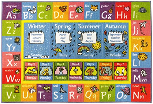 KC CUBS Playtime Collection ABC Alphabet, Seasons, Months and Days of the Week Educational Learning Area Rug Carpet For Kids and Children Bedrooms and Playroom (3' 3" x 4' 7") KC CUBS Playtime Collection ABC Alphabet, Seasons, Months and Days of the Week Educational Learning Area Rug Carpet For Kids and Children Bedrooms and Playroom (3' 3" x 4' 7")