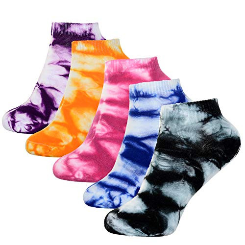 5 Pairs Women Cotton Tie dye socks Ankle Socks Low-Cut Socks Novelty No-Show Socks -Color B- 5 Pairs Women Cotton Tie dye socks Ankle Socks Low-Cut Socks Novelty No-Show Socks -Color B-