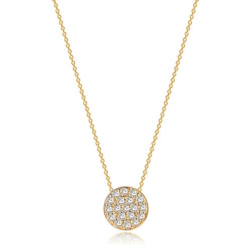 Dremmy Studios Dainty Gold Round CZ Necklace 18K Gold Filled Simple Tiny Cute Charm Cubic Zirconia Round Pendant Necklace for Women Minimalist Personalized Gift for Her Dremmy Studios Dainty Gold Round CZ Necklace 18K Gold Filled Simple Tiny Cute Charm Cubic Zirconia Round Pendant Necklace for Women Minimalist Personalized Gift for Her