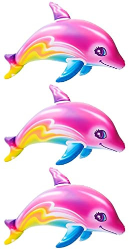 3 Pc Set - Tie Die Dolphin Inflates - Inflatable Pool Toys and Decorations - 36 inch