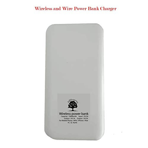 10000mAh High Speed Wireless Portable Charger, Wireless Power Bank with 37Wh Power Delivery, Type-C, QC 3.0 Ports with LED Displaly External Battery Pack for iPhone, iPad, Samsung and More (White)