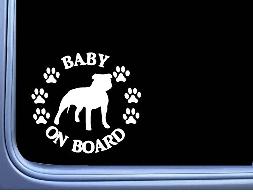 EZ-STIK Baby on Board American Bully Uncropped L474 6" Pitbull Sticker Decal EZ-STIK Baby on Board American Bully Uncropped L474 6" Pitbull Sticker Decal