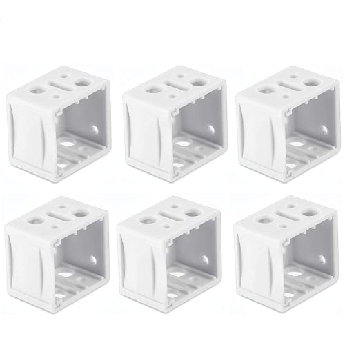 6 Pieces 1 Inch Plastic Blind Brackets -White Profile Box Mounting Bracket Window Blinds Headrail Bracket