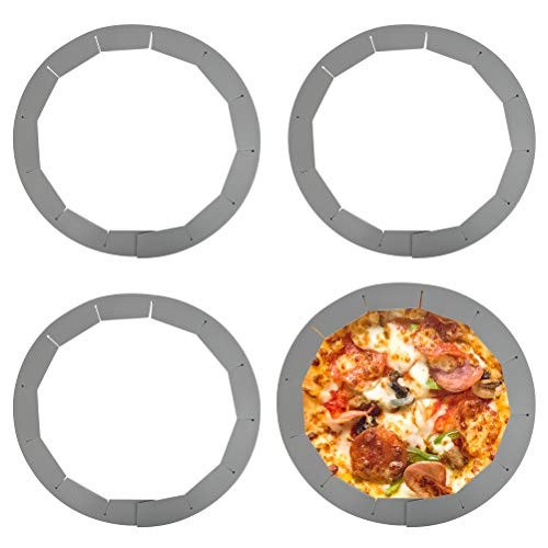 TIMESETL 4 Pack Silicone Pie Crust Shields- Pie Crust Shield Adjustable Pie Crust Protector Shield Kitchen Tool for Baking Pie Fit 8 Inch to 11.4 Inch Diameter Pies Protector Shield- Gray