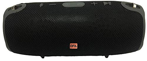 QFX Portable Rechargeable Bluetooth Speaker with Carry Strap FM Radio USB/Micro-SD Black (BT-220-BK)