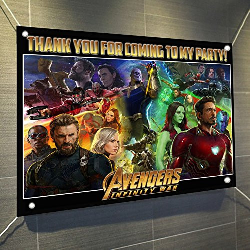 AVENGERS Infinity War Movie Banner Large Vinyl Indoor or Outdoor Banner Sign Poster Backdrop, party favor decoration, 30" x 24", 2.5' x 2'